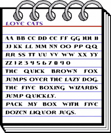 Love Cats Regular animated font preview