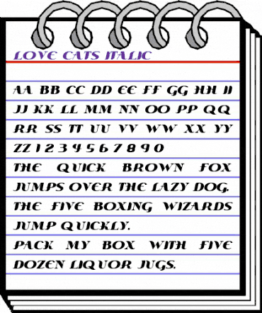 Love Cats Italic animated font preview