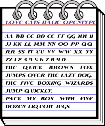 Love Cats Italic animated font preview