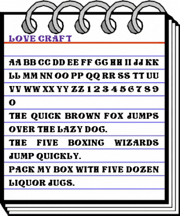 Love Craft Normal animated font preview
