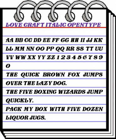 Love Craft Cursiva animated font preview