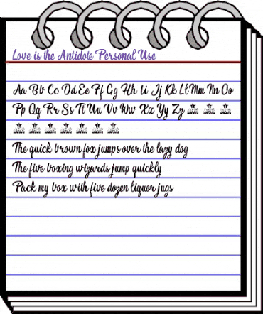 Love is the Antidote Personal U Regular animated font preview