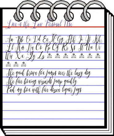 Love is the Law Personal Use Regular animated font preview
