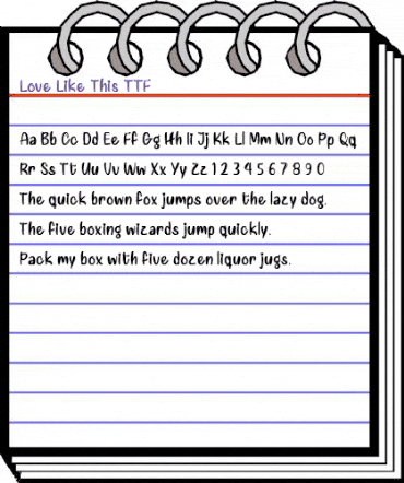 Love Like This Regular animated font preview