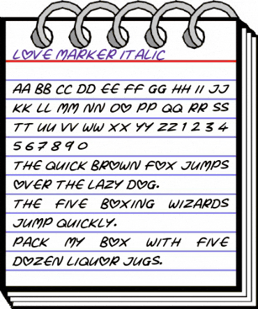 Love Marker Italic animated font preview