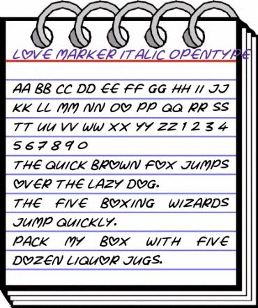 Love Marker Italic animated font preview