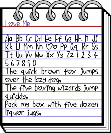 Love Me Regular animated font preview