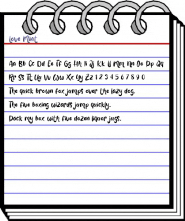 Love Mint Regular animated font preview