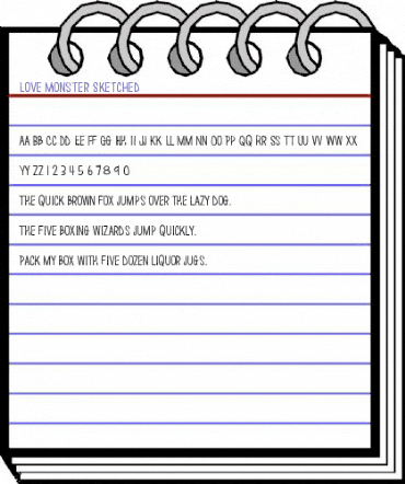 Love Monster Sketched Regular animated font preview