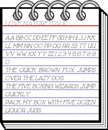 Love Nature Italic animated font preview