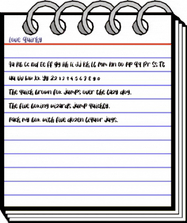 Love Quirky Regular animated font preview