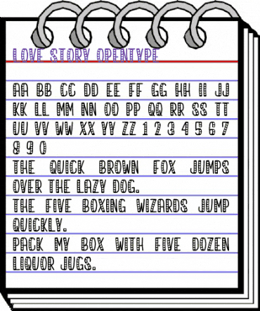 love story Regular animated font preview