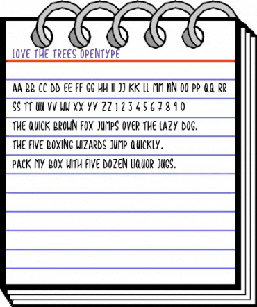 Love The Trees Regular animated font preview