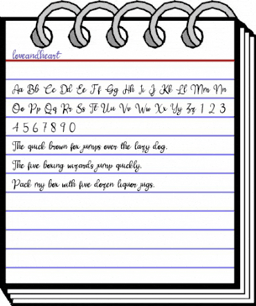 love and heart Regular animated font preview