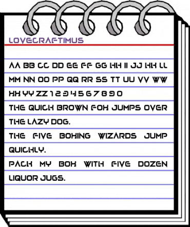 Lovecraftimus Regular animated font preview