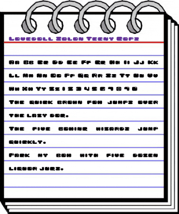 Lovedoll Salon Teeny Caps Regular animated font preview