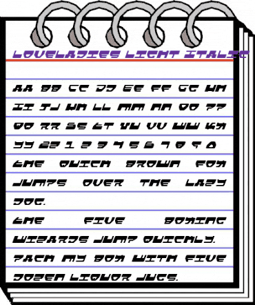 Loveladies Light Italic Light Italic animated font preview