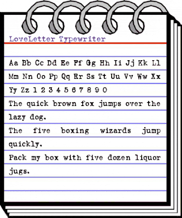 LoveLetter Typewriter Regular animated font preview