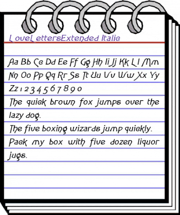 LoveLettersExtended Italic animated font preview