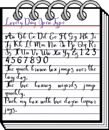 Lovely Day Regular animated font preview