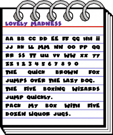 Lovely Madness Regular animated font preview