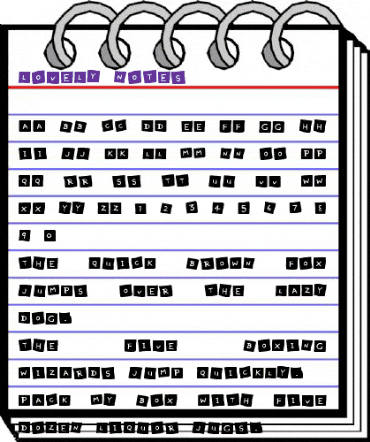 Lovely Notes Regular animated font preview