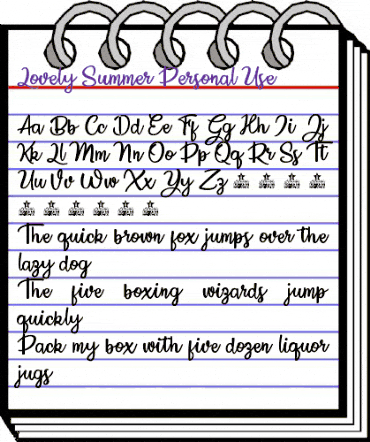 Lovely Summer Personal Use Regular animated font preview