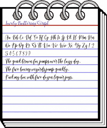 Lovely Buttering Script Regular animated font preview