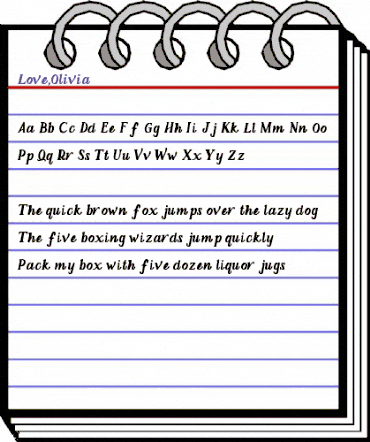 Love, Olivia Regular animated font preview