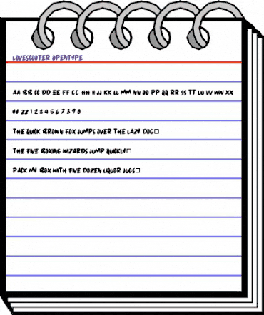 LOVESCOOTER Regular animated font preview