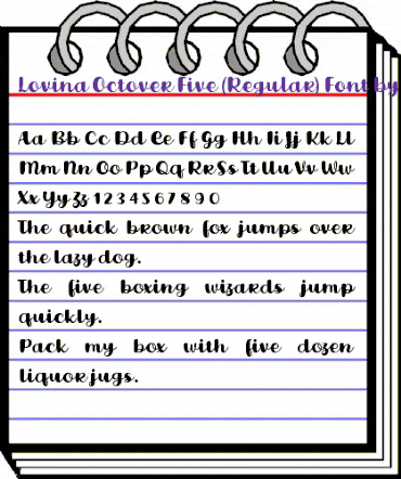Lovina October Five Regular animated font preview