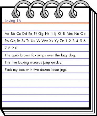 Loving 16 Regular animated font preview Loving 16 Regular animated font preview