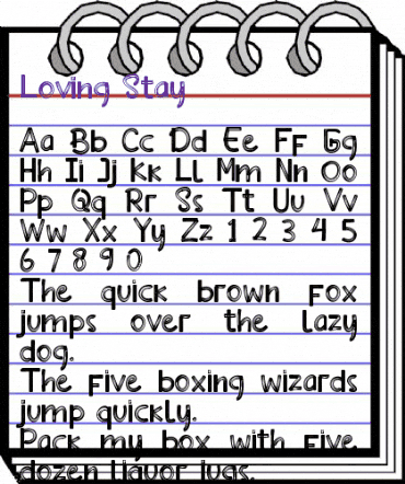 Loving Stay Regular animated font preview