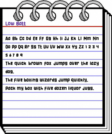 Low Batt Regular animated font preview