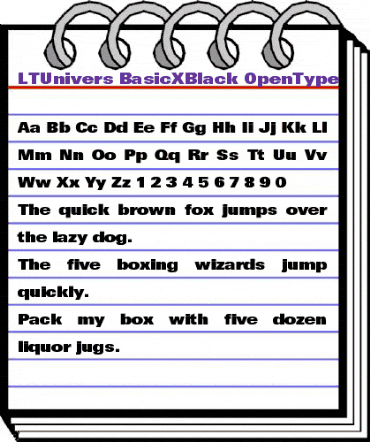 LTUnivers 930 BasicXBlack animated font preview
