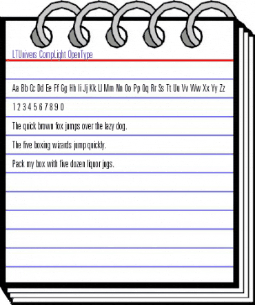 LTUnivers 310 CompLight animated font preview