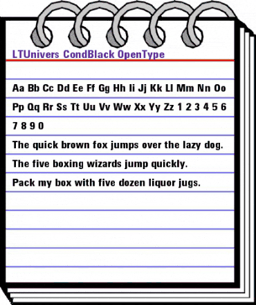 LTUnivers 820 CondBlack animated font preview