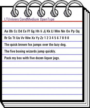 LTUnivers 520 CondMedium animated font preview