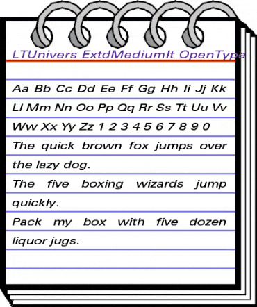 LTUnivers 541 ExtdMediumIt animated font preview LTUnivers 541 ExtdMediumIt animated font preview