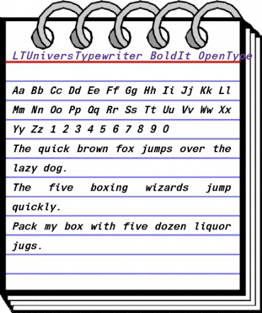 LTUnivers Typewriter BoldIt animated font preview