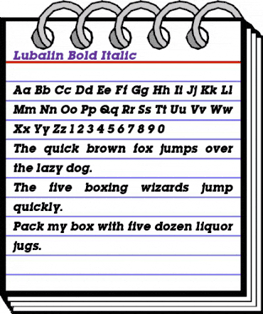 Lubalin Bold Italic animated font preview Lubalin Bold Italic animated font preview