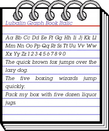 Lubalin Graph Book Italic animated font preview