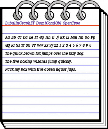 LubalinGraphEF DemiCondObl animated font preview