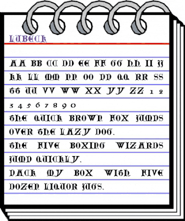 Lubeck Normal animated font preview