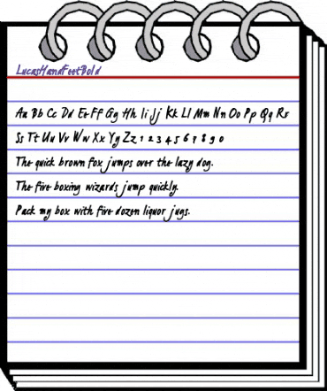 LucasHandFeetBold Medium animated font preview