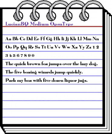 LucianBQ Medium animated font preview