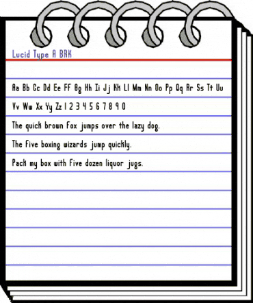 Lucid Type A (BRK) Regular animated font preview