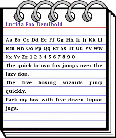Lucida Fax Demibold animated font preview