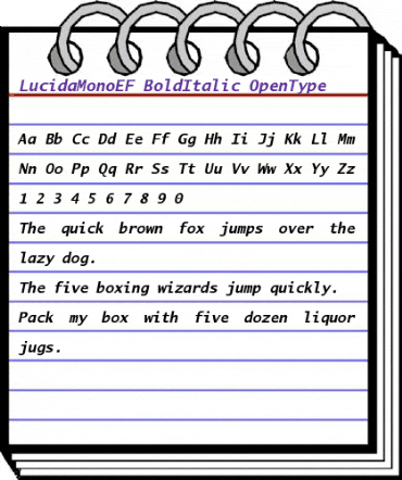LucidaMonoEF BoldItalic animated font preview