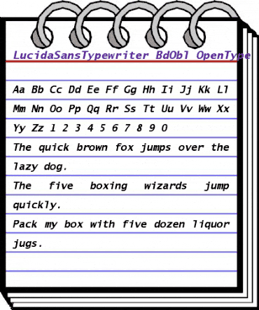 Lucida Sans Typewriter Bold Oblique animated font preview
